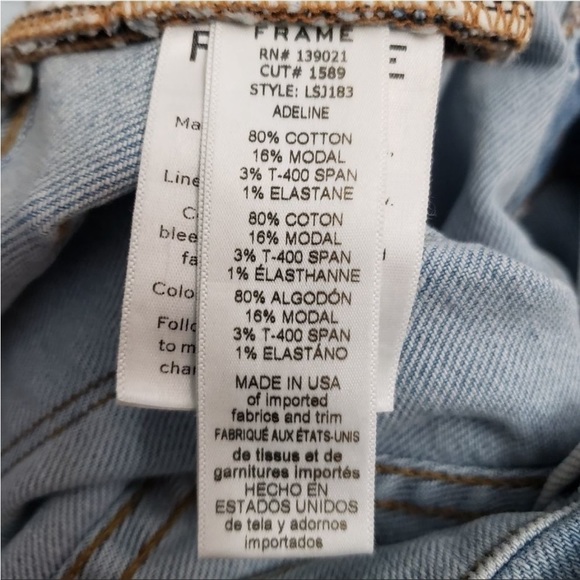 FRAME denim Le Skinny De Jeanne Jeans Adeline Light Wash mid-rise SIZE  25 - Picture 10 of 11